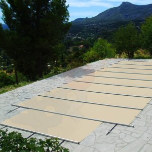Bar supported safety cover Walu Pool Evolution 3,4 x 6,4 m sand square
