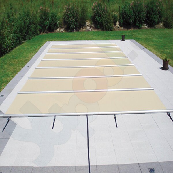 Bar supported safety cover Walu Pool Evolution 3,4 x 5,4 m sand square
