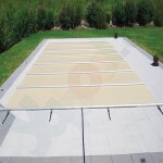 Bar supported safety cover Walu Pool Evolution 4,4 x 10,4 m sand square