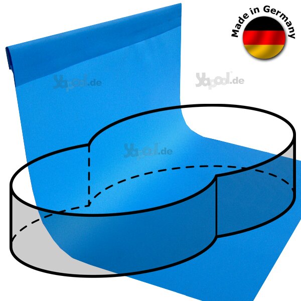 Pool Liner for 8-shaped Pools 7,25 x 4,6 x 1,5 overhanging seam 0,8 blue