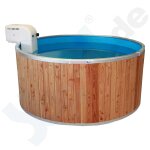 Round Pool FUN WOOD 3,5 x 1,2 m Liner blue 0,8 mm Aluminium Combi-Handrail