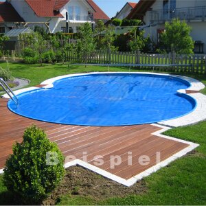 PROFI 8-shaped Pool FAMILY 7,25 x 4,6 x 1,2 m liner blue 0,8 mm Combi-Handrail