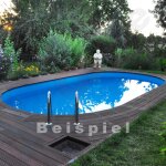 PROFI Oval Pool SWIM 5,3 x 3,2 x 1,2 m Liner blue 0,8 mm Combi-Handrail