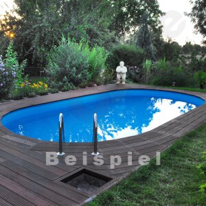 PROFI Oval Pool SWIM 8,0 x 4,0 x 1,2 m Liner blue 0,8 mm Combi-Handrail