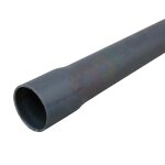 PVC Rohr Ø 50 x 2,4 mm Kurzlänge Rohrstück ca. 45-55 cm mit Muffe grau