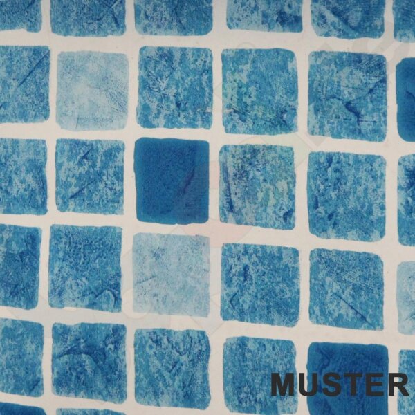 Muster Pool PVC-Folie 0,8 mm Mosaik dunkelblau