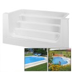 Dom Composit Pool Stairs Square Staircases 4 steps, 2,0 m white
