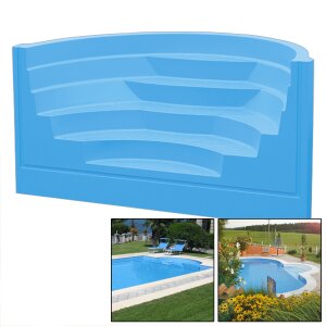 Dom Composit Pool Stairs Roman Stairs Transat 5 steps 3,0 m french blue