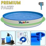 Premium Pool Paket B Rundbecken Rundpool PROFI FUN 3,5 x 1,5 m Folie 0,8 mm blau