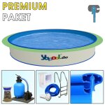 Premium Pool Package A Round Pool PROFI FUN 5,5 x 1,5 m Liner 0,8 mm blue