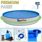 Premium Pool Package B Round Pool PROFI FUN 6,0 x 1,5 m Liner 0,8 mm blue