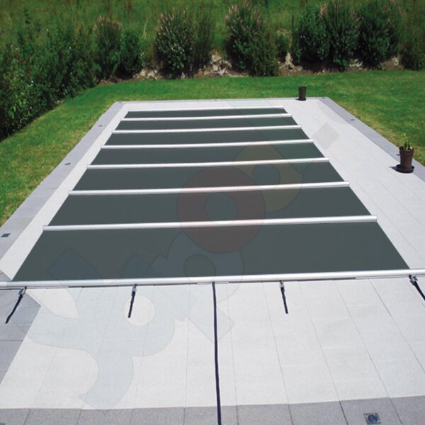 Bar supported safety cover Walu Pool Evolution 3,9 x 7,4 m anthracit grey square