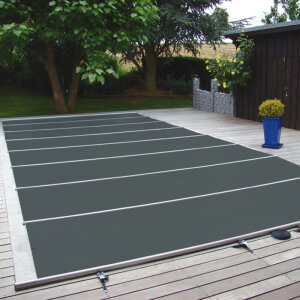 Bar supported safety cover Walu Pool Starlight 5,4 x 11,4 m anthracit grey square