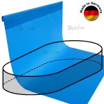 Pool Folie Innenhülle für Ovalbecken 7,0 x 3,5 x 1,5 Typ Keilbiese 0,8 mm blau