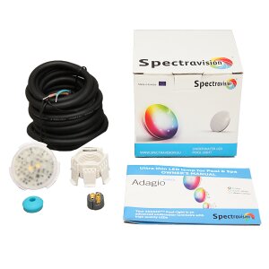 Paket 1x Spectravision Adagio Pro PLP50 LED Scheinwerfer warmweiß Stahlwand/Holz