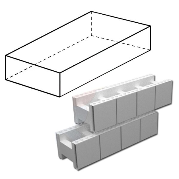 Yapool Stone PS40 Steinsatz für Rechteckbecken Rechteckpool 4,0 x 3,0 x 1,2 m (Modul 1)