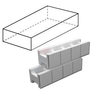 Yapool Stone PS40 Steinsatz für Rechteckbecken Rechteckpool 5,0 x 3,0 x 1,2 m (Modul 1)