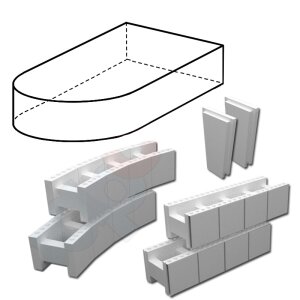 Yapool Stone PS25 Steinsatz für Halbovalbecken Halbovalpool 5,0 x 3,0 x 1,2 m (Modul 1)