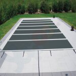 Walter Walu Pool Evolution Bar supported safety cover 4,4 x 8,9 m square anthracite grey