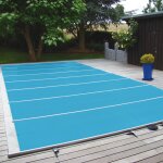 Walter Walu Pool Starlight Bar supported safety cover 3,4 x 4,4 m square azure