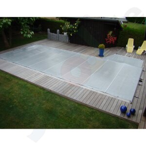 Walter Walu Pool Starlight Bar supported safety cover 3,4 x 6,9 m square anthracite grey