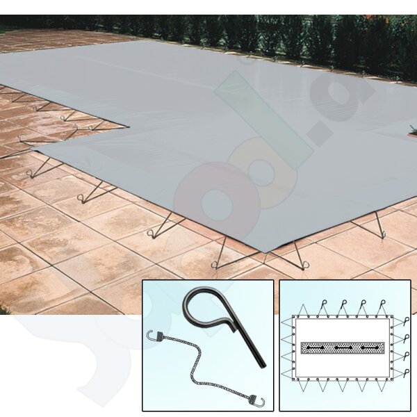 Walter Walu Winter Sand Safety Winter Cover 3,7 x 7,2 m square grey