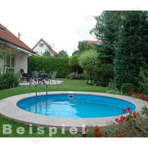 Premium Pool Paket A Rundbecken Rundpool FUN 4,0 m x 1,5 m Folie 0,8 mm blau Alu