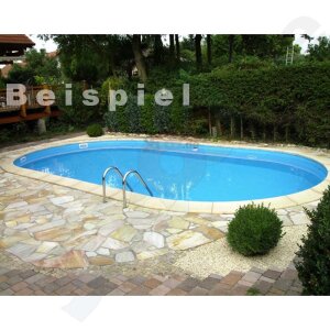 Premium Pool Package A Oval Pool SWIM 6,23 x 3,6 x 1,2 m Liner 0,8 mm blue Aluminium