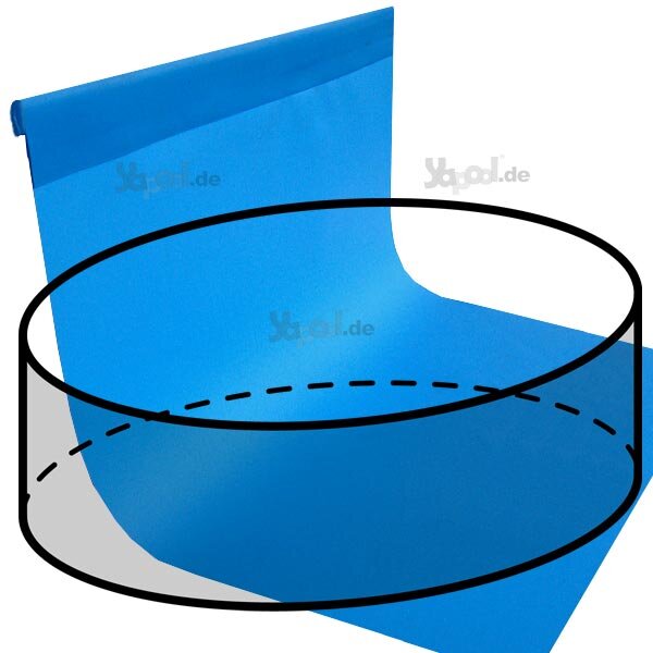 Pool Folie Innenhülle für Rundbecken 7,0 x 1,5 m Typ Überhangbiese 0,6 mm blau