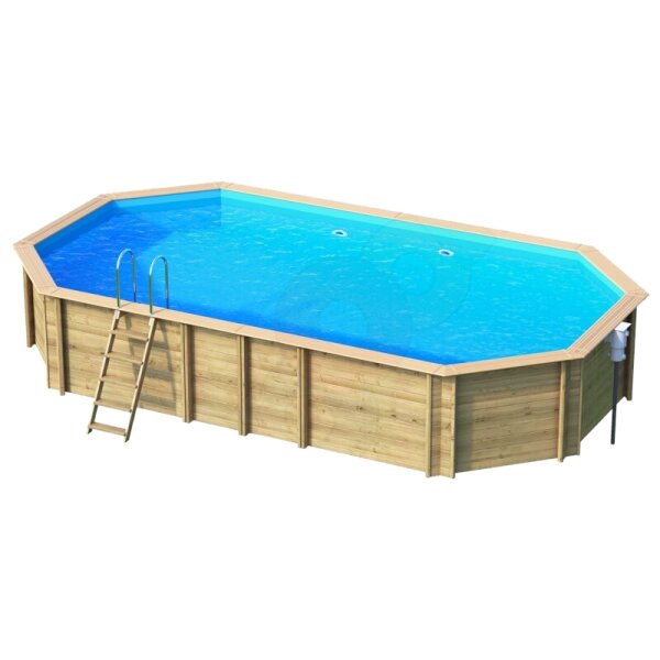 Set wooden pool Weva Octo+ 840 7,89x4,35x1,46m octagonal pool