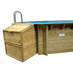 Solid timber filter box made of pine wood for wooden pools, height 120 cm